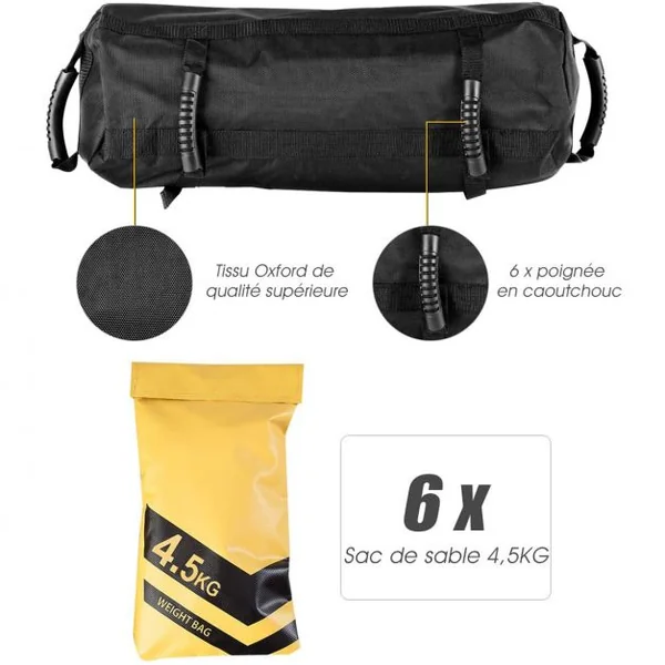 Fitness Sacs de Sable pour l'Entraînement Sac de Poids Lourds Renforcé pour l'Entraînement pour la Musculation Exercise 18 KG