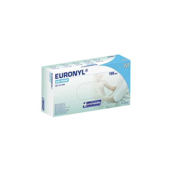 Gant d'examen Euronyl Euromedis - Gant vinyle non poudré (Boîte de 100)