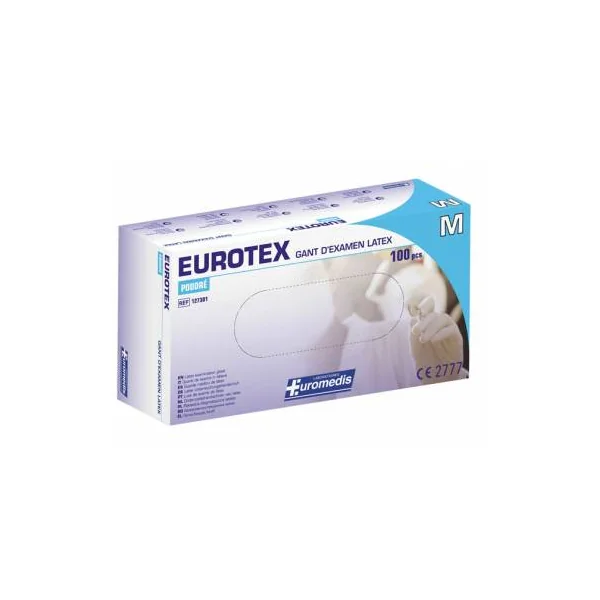 Gant d'examen Eurotex Euromedis - Latex poudré (Boîte de 100)