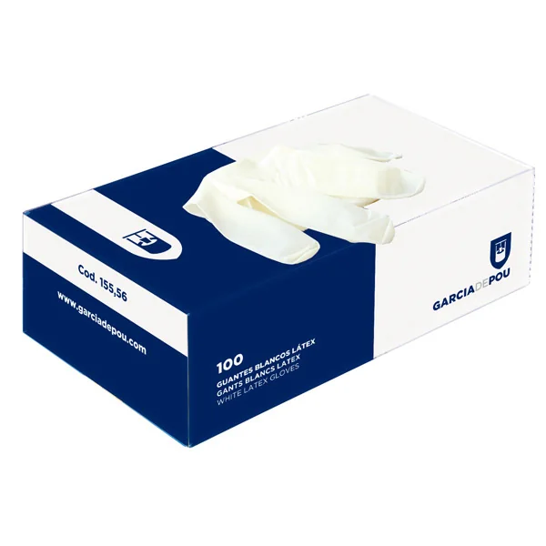 GANTS AVEC TALC SIZE: L BLANC LATEX (100 UNITÉ) - Garcia de Pou