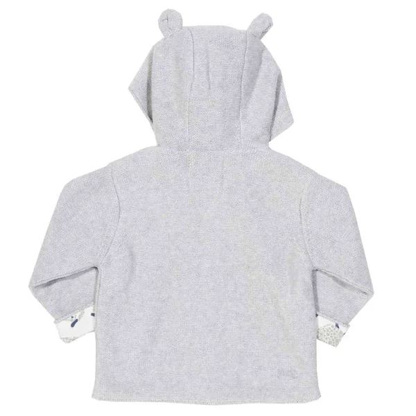 Gilet bébé coton bio avec capuche à oreilles et motif mouton - Kite clothing