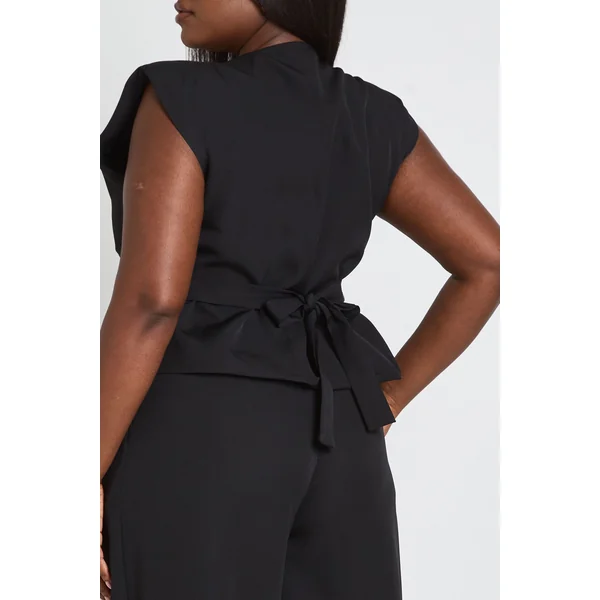 Gilet Grande Taille Sans Manches À Taille Cintrée