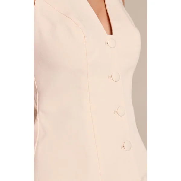 Gilet Sans Manches À Col Licou Avec Boutonnage