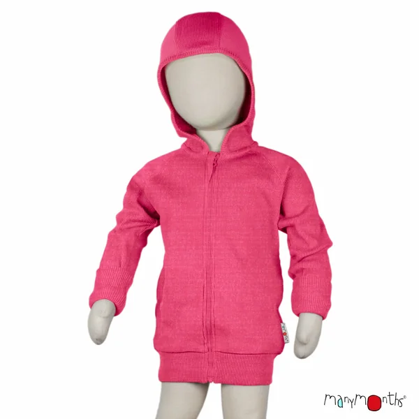 Gilet à zip et capuche en laine mérinos enfant - ManyMonths