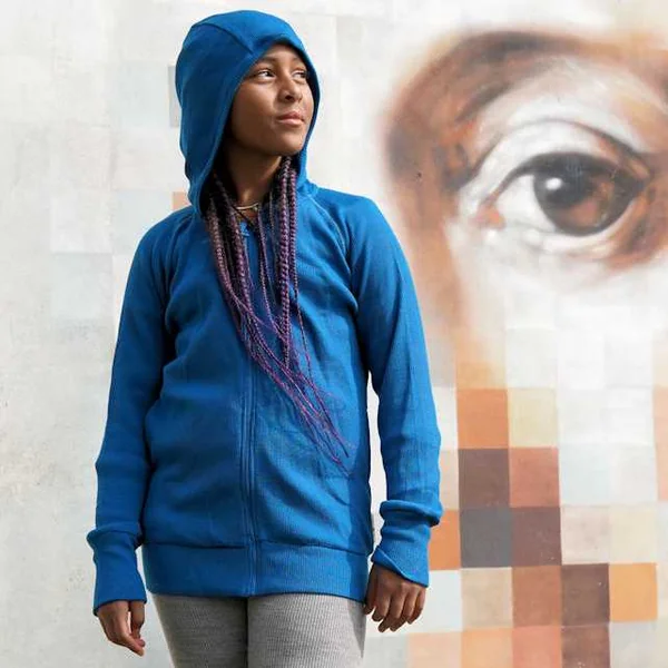 Gilet à zip et capuche en laine mérinos enfant - ManyMonths