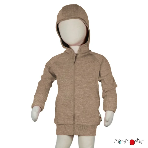 Gilet à zip et capuche en laine mérinos enfant - ManyMonths
