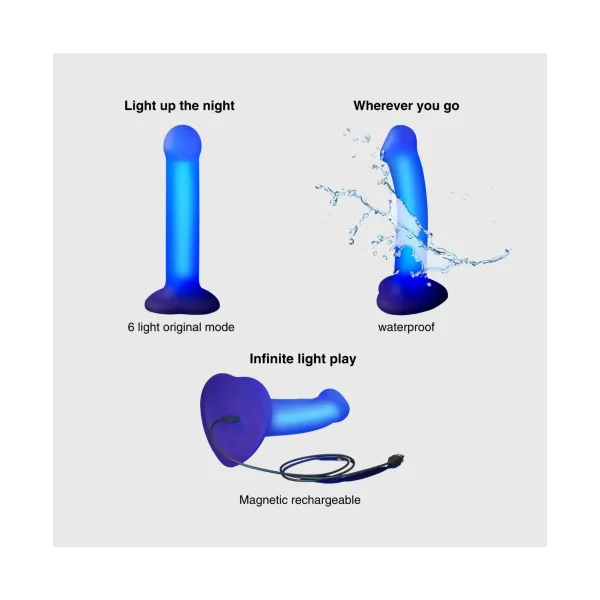 Glow Dildo LED Semi-Réaliste