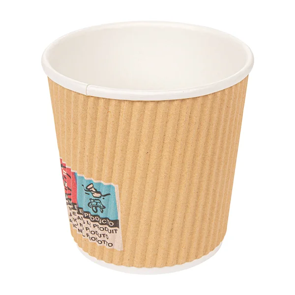 GOBELETS BOISSONS CHAUDES DOUBLE PAROI, ONDULÉ 120 ML 230 + 250 + 18 PE G/M2 Ø6,2/4,5x6 CM MARRON CARTON (1000 UNITÉ) - Garcia de Pou