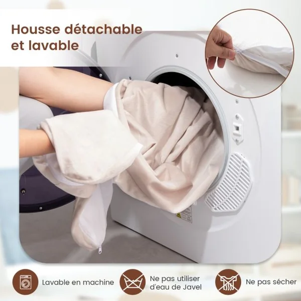Grand Lit pour Chien en Mousse à Mémoire avec Housse Amovible et Fond Antidérapant Coussin Orthopédique pour Chien Beige