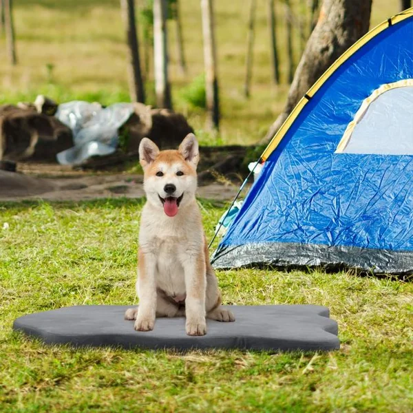 Grand Lit pour Chien en Mousse à Mémoire avec Housse Amovible et Fond Antidérapant Coussin Orthopédique pour Chien Gris