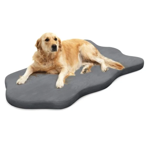Grand Lit pour Chien en Mousse à Mémoire avec Housse Amovible et Fond Antidérapant Coussin Orthopédique pour Chien Gris
