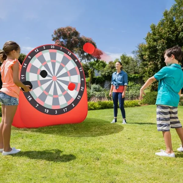Grande Cible de Lancer de Balles Pliable et Portable 4 Balles Collantes Sac de Transport Jeux et Activités Géantes en Plein Air Noir