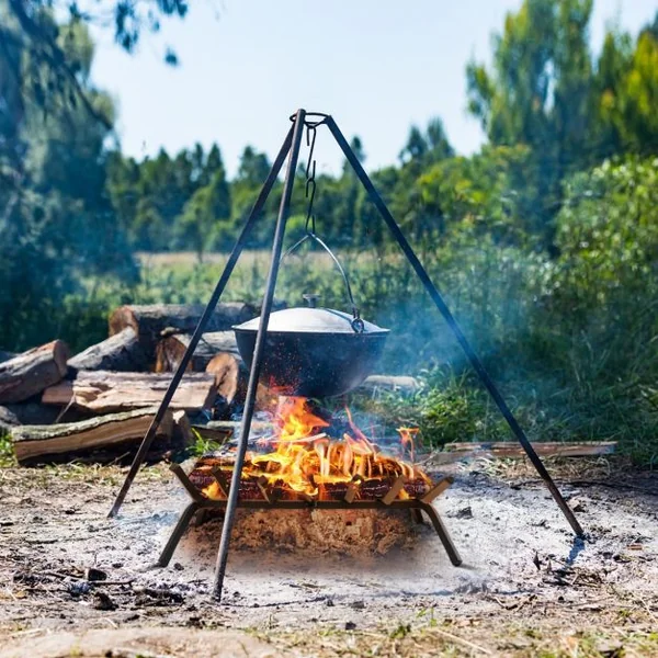 Grille de Cheminée 46 CM Support à Bûches de Cheminée en Fer Robuste 7 Barres de Fer de 14 MM Support à Bois de Chauffage Intérieur Extérieur