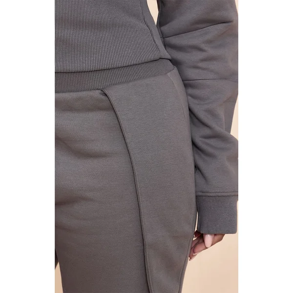Gris Anthracite Joggers Cocon Taille Haute À Plis Frontaux Shape