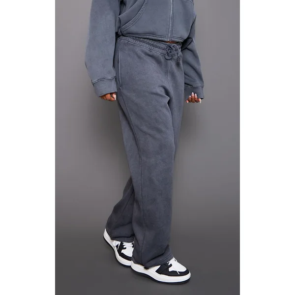 Gris Anthracite Joggers Larges Oversize Effet Délavé
