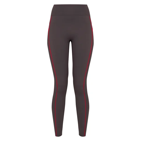 Gris Anthracite Legging De Sport À Coutures Contrastées Et Poche Frontale