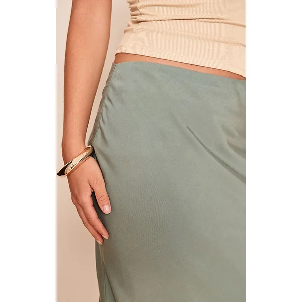 Gris Ardoise Jupe Longue Basique En Tencel