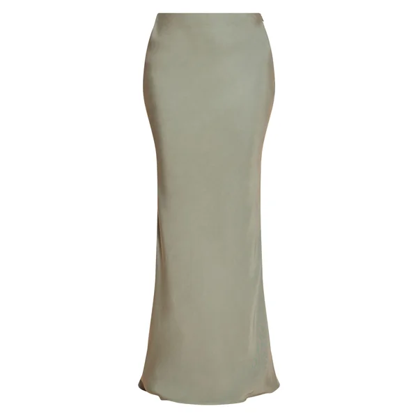 Gris Ardoise Jupe Longue Basique En Tencel