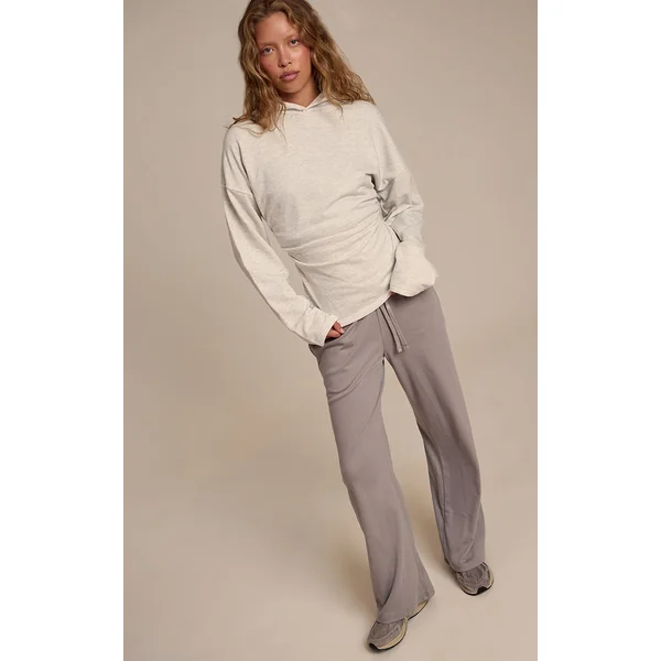 Gris Cendré Sweat À Casynthétiqueche En Molleton Avec Taille Cintrée