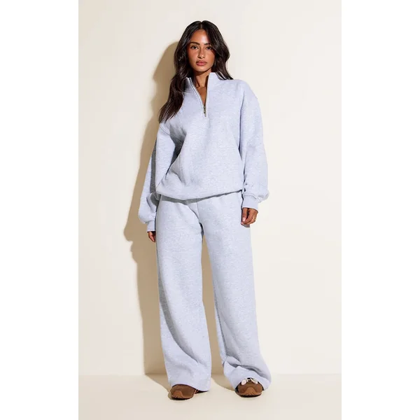 Gris Cendré Sweat-shirt Petite À Col Cheminée Et Fermeture Éclair