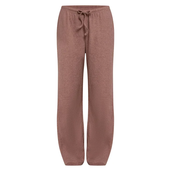 Gris Champignon Pantalon Large À Cordon En Maille Côtelée Brossée Ensemble Coordonné