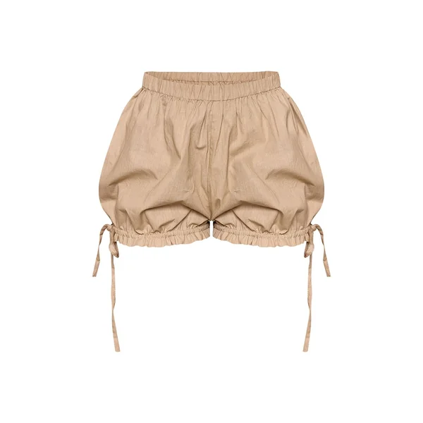 Gris Champignon Short Tissé Avec Détail Nœud