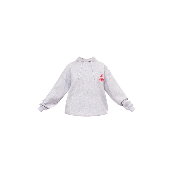 Gris Chiné Sweat À Casynthétiqueche Oversize Imprimé Cerises