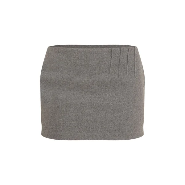 Gris Ensemble Coordonné Jupe Mini En Tissu Brossé Tissé