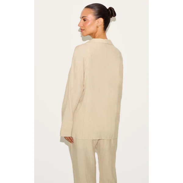 Gris Pierre Chemise Oversize Tissée Petite