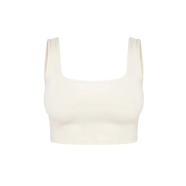 Gris Pierre Crop Top Échancré Sculpté Shape