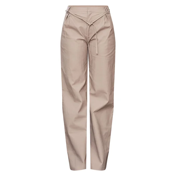 Gris Pierre Pantalon Large En Synthétique Avec Détail Noué Pour Grande Taille