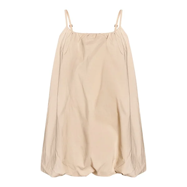 Gris Pierre Robe Mini Bouffante À Bretelles En Tissu Stretch Tissé
