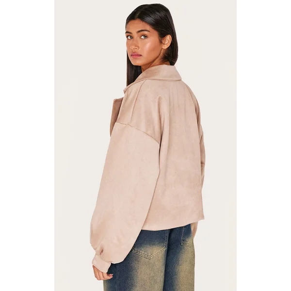 Gris Pierre Trench-coat En Synthétique À Manches Ballon