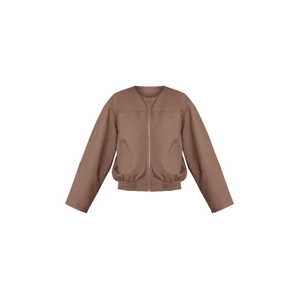 Gris Veste Bomber Cintrée En Tissu Tissé Avec Taille Élastiquée