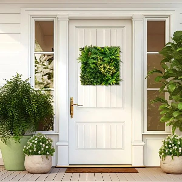 Haie Artificiel 2 PCS Décorations Murales 50x50cm Décoration Murale en Feuillage Artificiel en 3D 11 Types de Plantes Artificielles Mixtes,