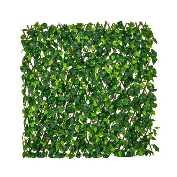 Haie Artificielle Brise-Vue Décoration Extensible Panneau Décoratif Artificiel Protection Solaire Cadre en Saule Véritable 180x90cm Vert