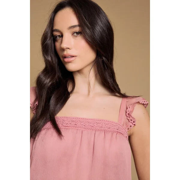 Haut Camisole Western À Manches À Volants Étagés