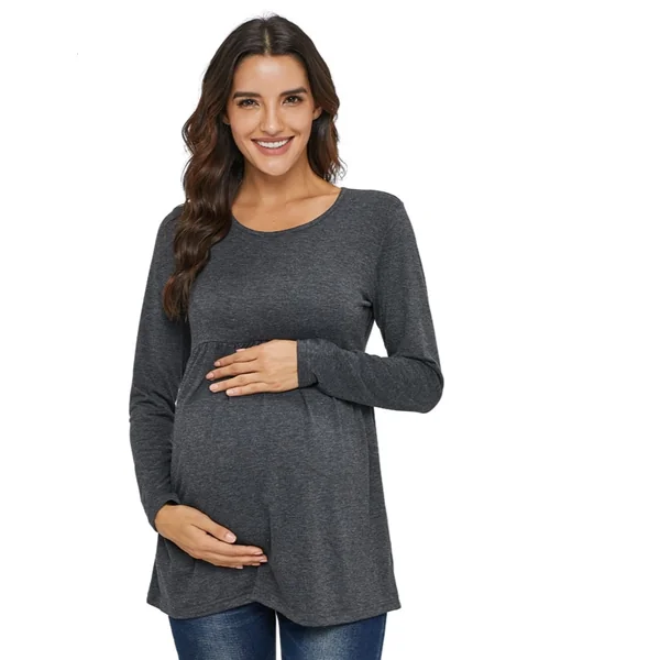 Haut de grossesse ample manches longues - Vert/Gris/Rose - Reste XL