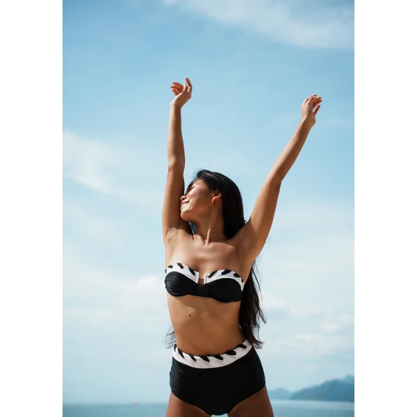Haut de maillot DEUX PIÈCES ARIA - Noir & Blanc
