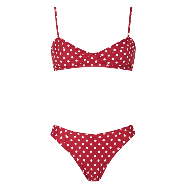HAUT DEUX PIÈCES AMALFI Rouge/pois blanc