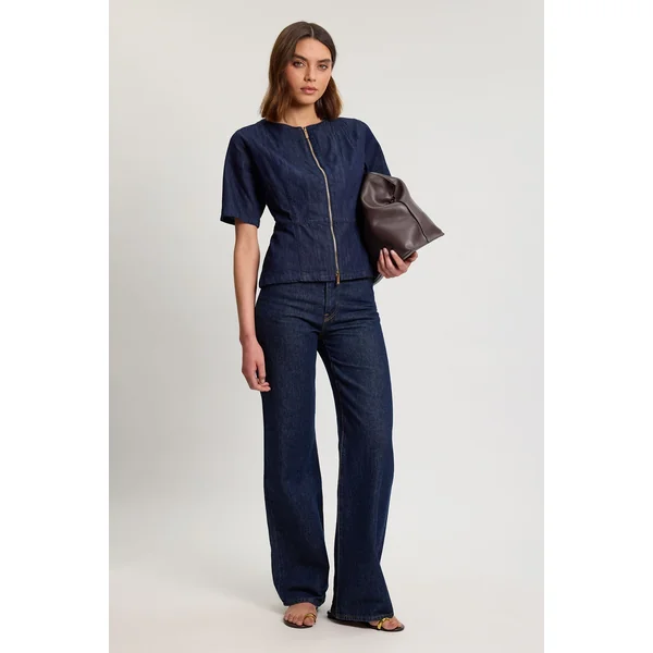 Haut En Denim Zippé