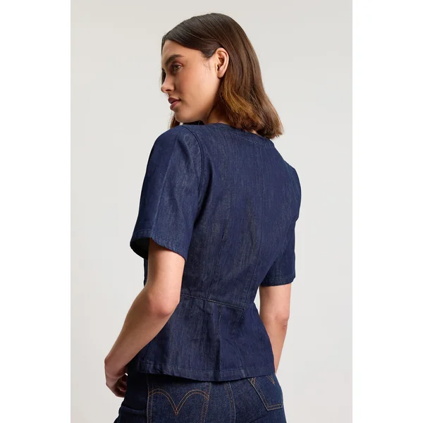 Haut En Denim Zippé