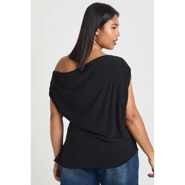 Haut Grande Taille Asymétrique à Épaules Dénudées