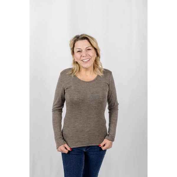 Haut manches longues laine et soie Femme - Mérinos Bio Engel Natur
