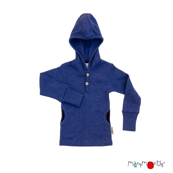 Hoodie Henley ManyMonths - Sweat à capuche en mérinos enfant – Nouveauté 2025/26
