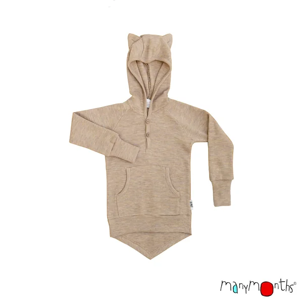Hoodie Kitty ManyMonths - Sweat à capuche en mérinos Oreilles de Chat – Nouveauté 2025/26