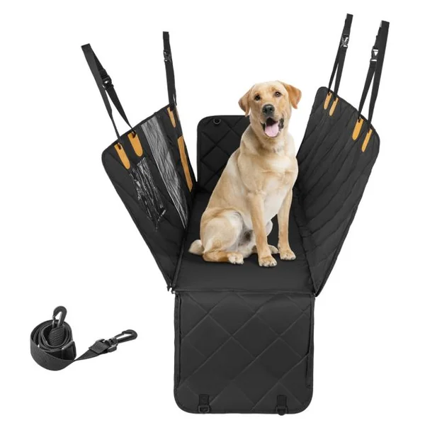 Housse de Siège de Voiture pour Animaux Fenêtre en Maille Housses de Siège d'Auto pour Chien Imperméable Anti-rayures Noir