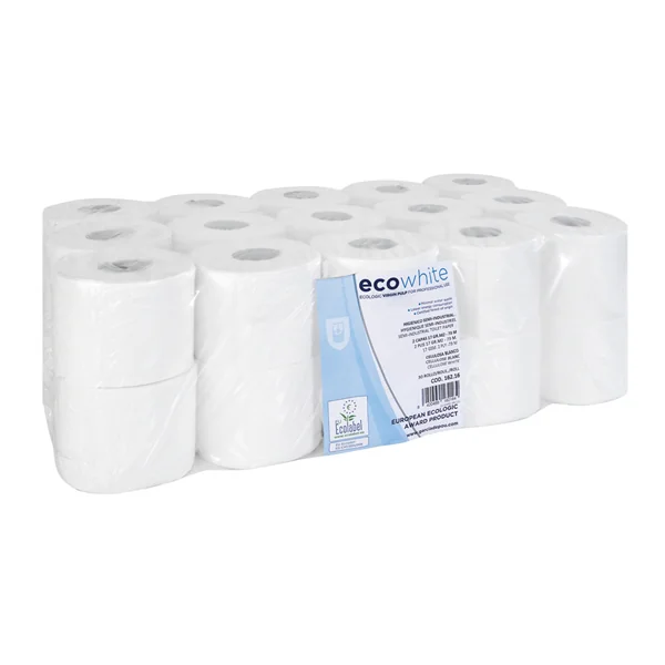 HYGIENIQUE SEMI-INDUSTRIEL ECOLABEL 2 PLIS - 73 M 17 G/M2 Ø12,5x9,5 CM BLANC OUATE (30 UNITÉ) - Garcia de Pou