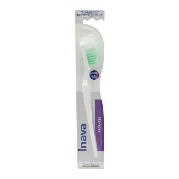 INAVA Brosse à Dents pour Prothèse - Double Implantation des Brins - Pour le Soin Quotidien Bte/1