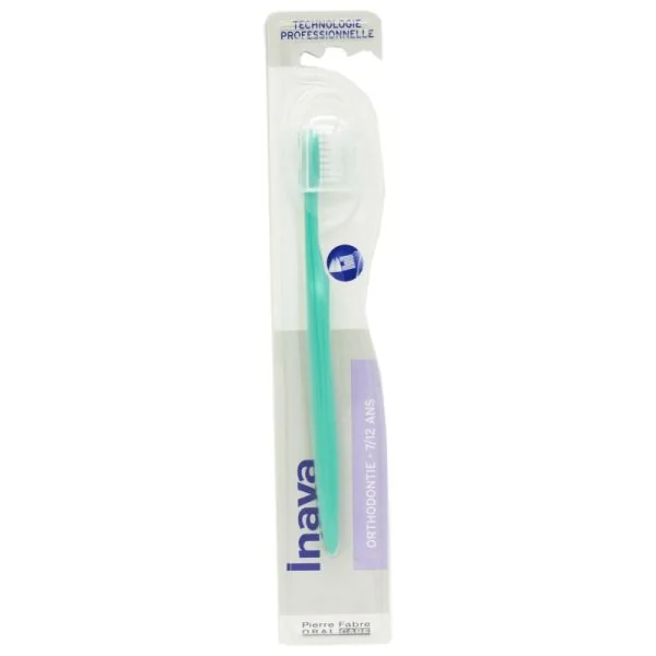 INAVA ORTHODONTIE JUNIOR 7 à 12 Ans - Brosse à Dents Enfant Porteur d'Appareil Orthodontique - Bte/1